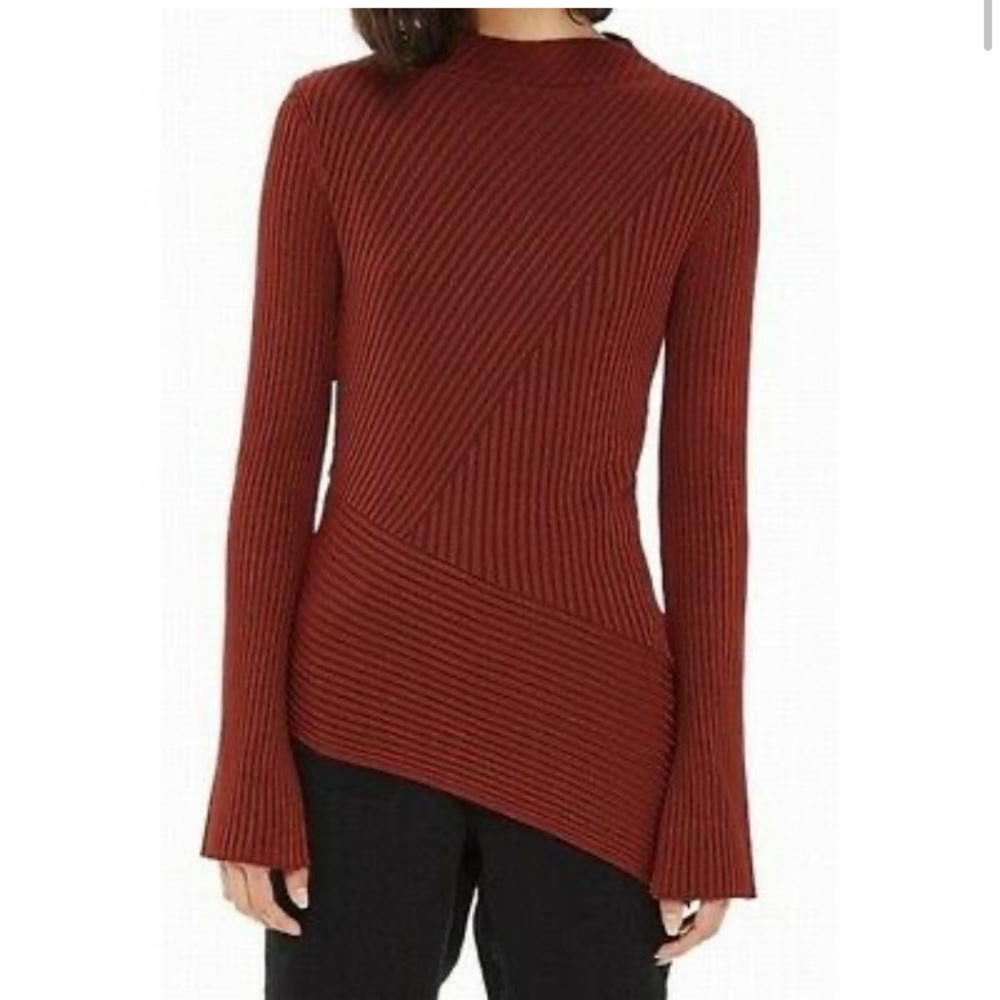 Topshop Womens Top Shirt Asymmetrical Split Sleeve